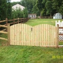 Split-Rail-Fencing-with-Solid-Board-Convex-Top-Gates