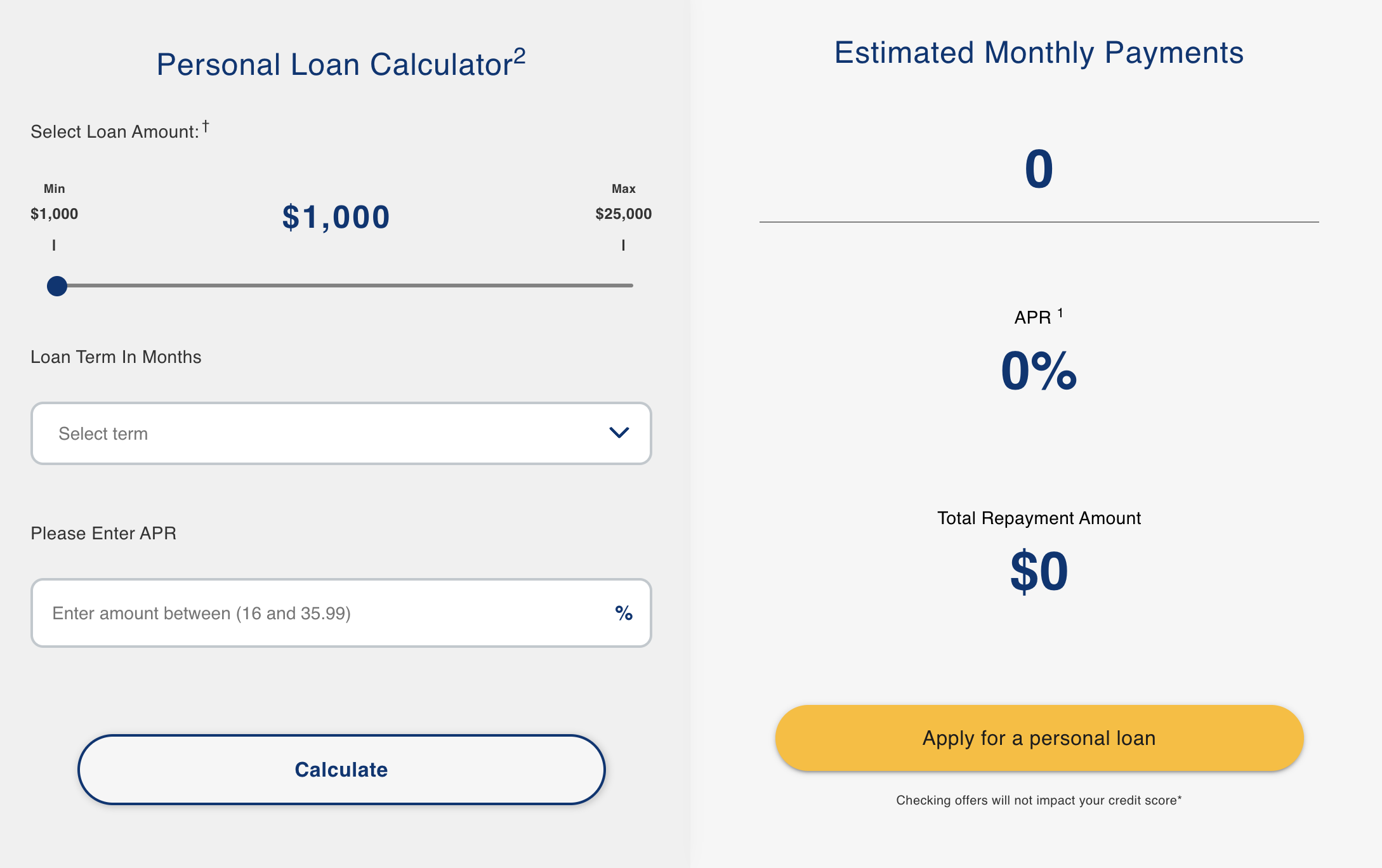 Mariner Finance loan calculator for financing